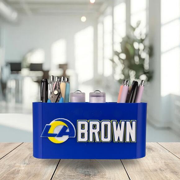Personalized Los Angeles Rams Desk Organizer, Custom Rams Gifts - Picture 5 of 10